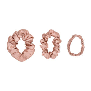 Selyem hajgumi szett, extra fényes, rosegold