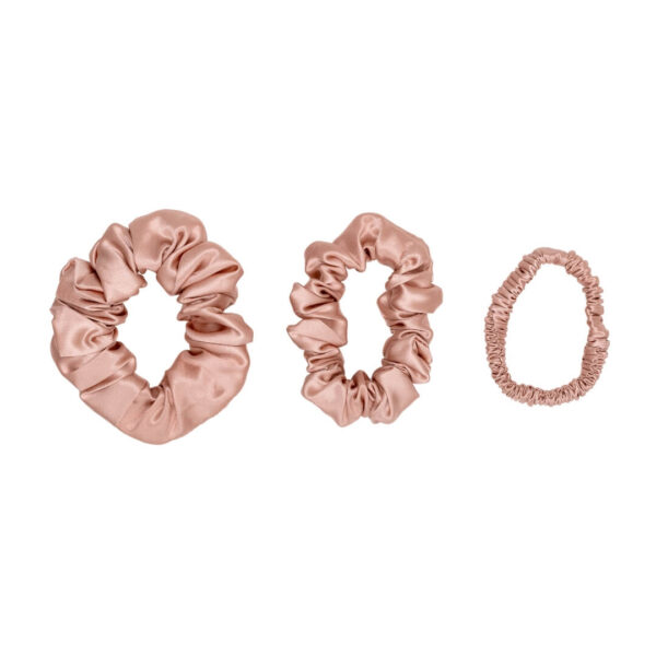 Selyem hajgumi szett, extra fényes, rosegold